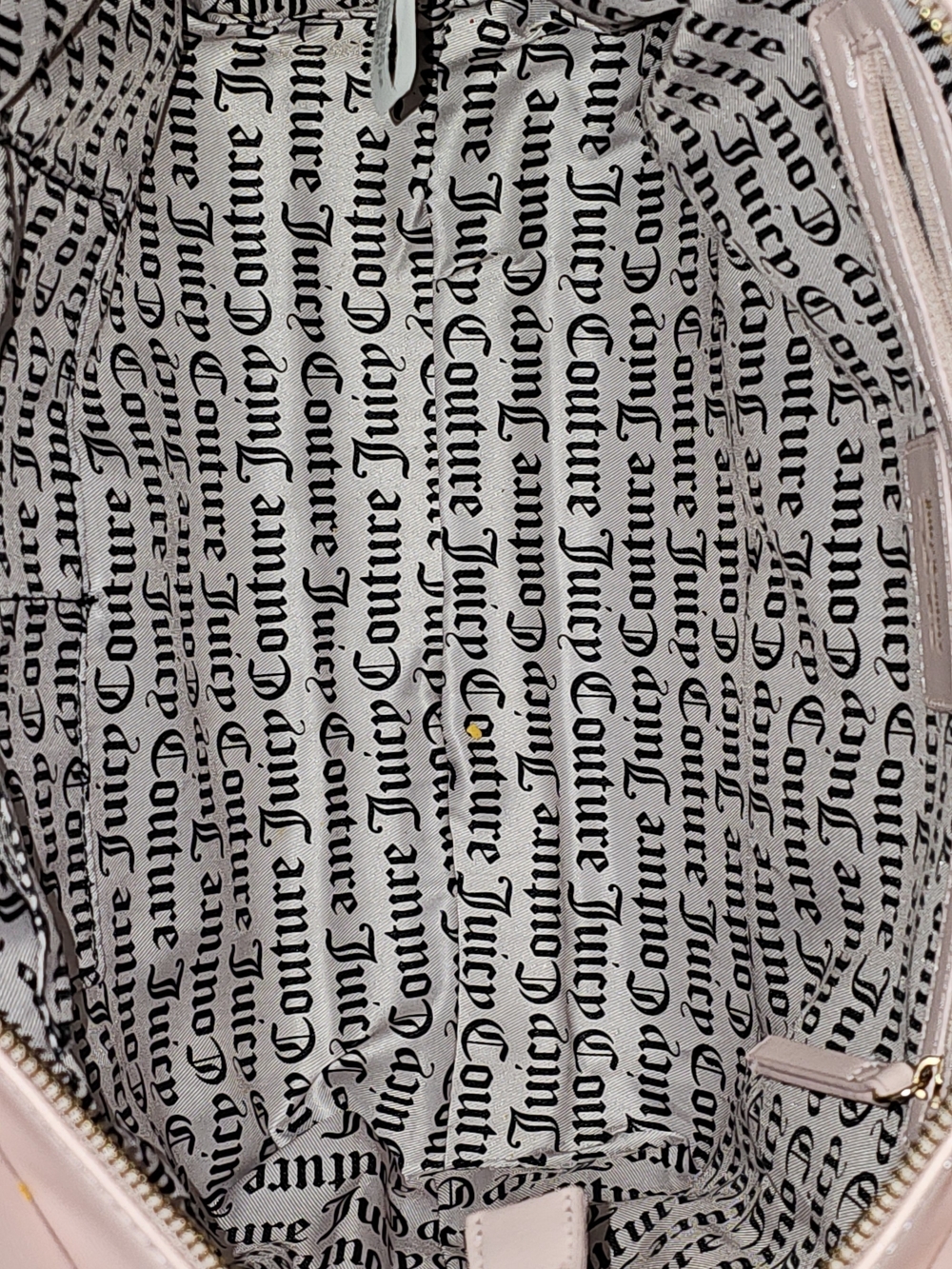 Juicy Couture Pale Pink Velvet Tote with Gold Chain & Cherry Charm - Picture 10 of 11